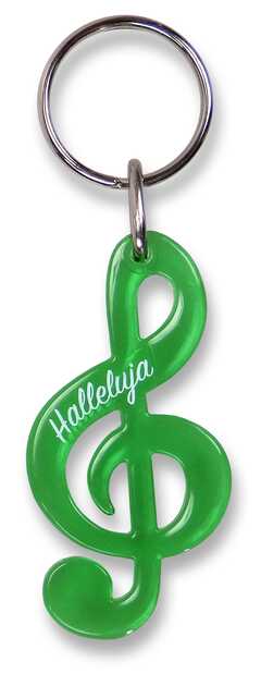 Schlüsselanhänger Notenschlüssel "Halleluja" - grün