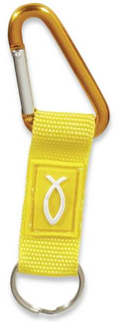 Schlüsselanhänger mit Karabinerhaken - gelb