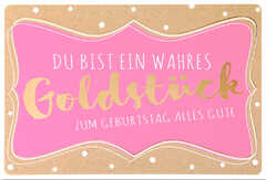 Faltkarte "Goldstück" - Geburtstag