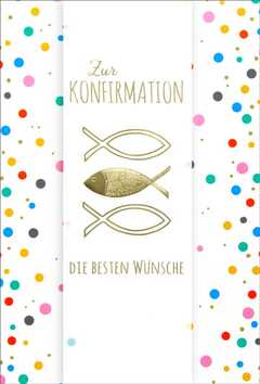 Faltkarte "Goldener Fisch" - Konfirmation