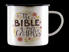Emaille-Becher "The Bible is our Compass"