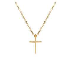 Halskette mit Anhänger Kreuz, Goldauflage Halskette mit Anhänger Kreuz, Goldauflage