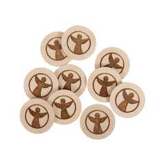 Einkaufswagenchip Holz "Engel" - 10er Pack