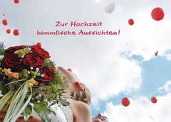 Faltkarte "Zur Hochzeit himmlische Aussichten!" - 5 Stück