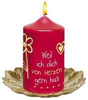 Kerze 'Weil ich dich von Herzen gern hab' Kerze 'Weil ich dich von Herzen gern hab'