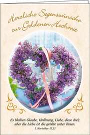 Faltkarte: Herzliche Segenswünsche zur Goldenen Hochzeit - Hochzeit Faltkarte: Herzliche Segenswünsche zur Goldenen Hochzeit - Hochzeit