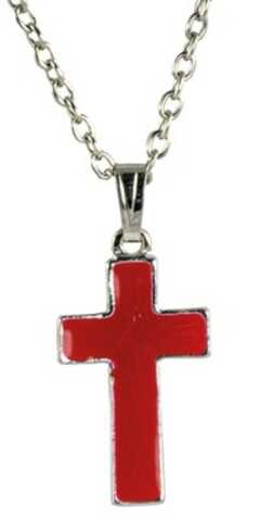 Anhänger "Kreuz" mit Kette - rot