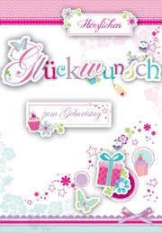 3D-Faltkarte "Herzlichen Glückwunsch zum Geburtstag" - 5er-Pack 3D-Faltkarte "Herzlichen Glückwunsch zum Geburtstag" - 5er-Pack